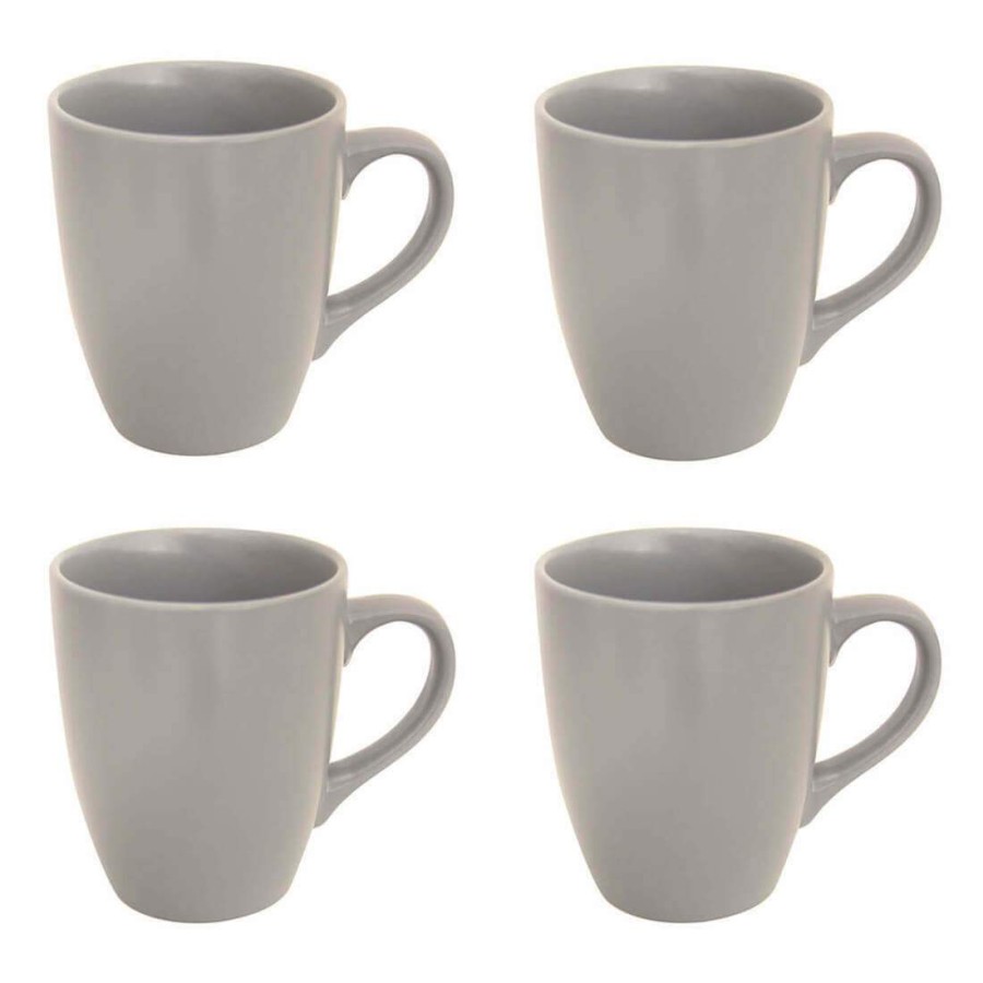 Click to view product details and reviews for Set Of 4 Matt Coloured Stoneware Coffee Mugs Tea Coffee Light Grey.