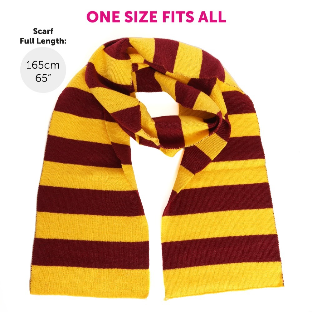 Adults Harry Potter Costume | 6 Pcs | Gryffindor Cloak, Tie, Tattoos, Wand, Glasses & Scarf