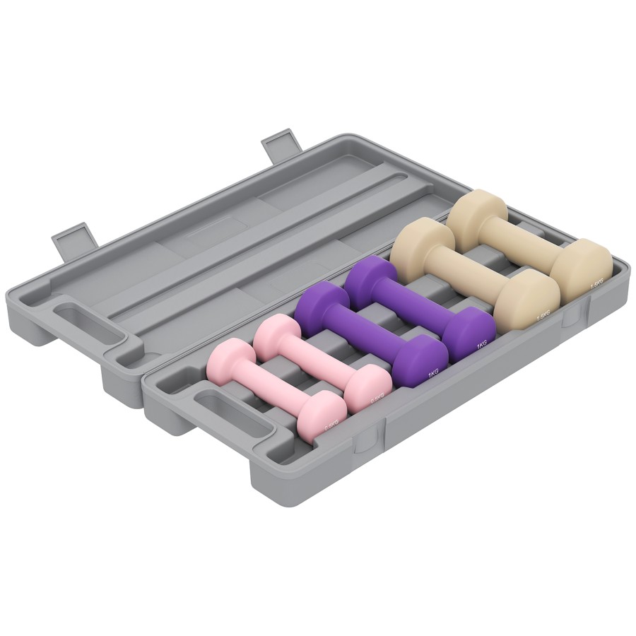 Click to view product details and reviews for Homcom 6kg Dumbbell Set With Suitcase Fitness Weights Dumbbells Set For Men And Women Home Gym Workout Pink Purple Brown.