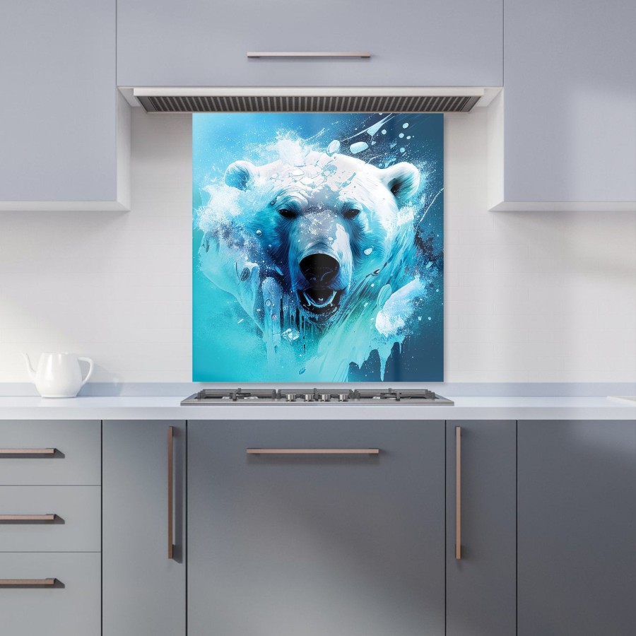 Click to view product details and reviews for Polar Bear Face Splashart Kitchen Splashback W700mm X H650mm.