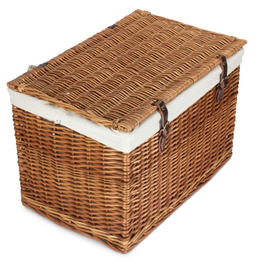 Red Hamper 60Cm Double Steamed Chest Picnic Basket - White