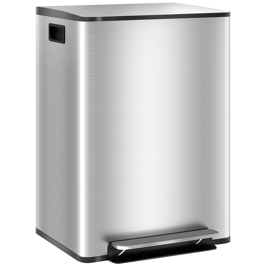 Click to view product details and reviews for Homcom Dual Kitchen Bin 2 X 30l Stainless Steel Double Pedal Bin With Soft Close Lid Removable Inner Buckets And Handles For Recycling And Waste Si.