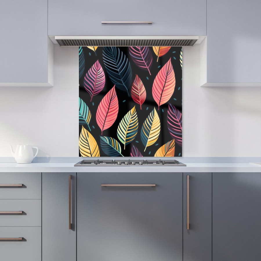 Click to view product details and reviews for Colourful Leaves Pattern Kitchen Splashback W700mm X H650mm.
