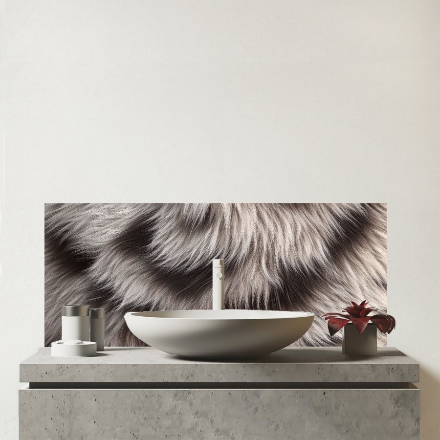 Click to view product details and reviews for Mink Fur Print Glass Bathroom Splashback.