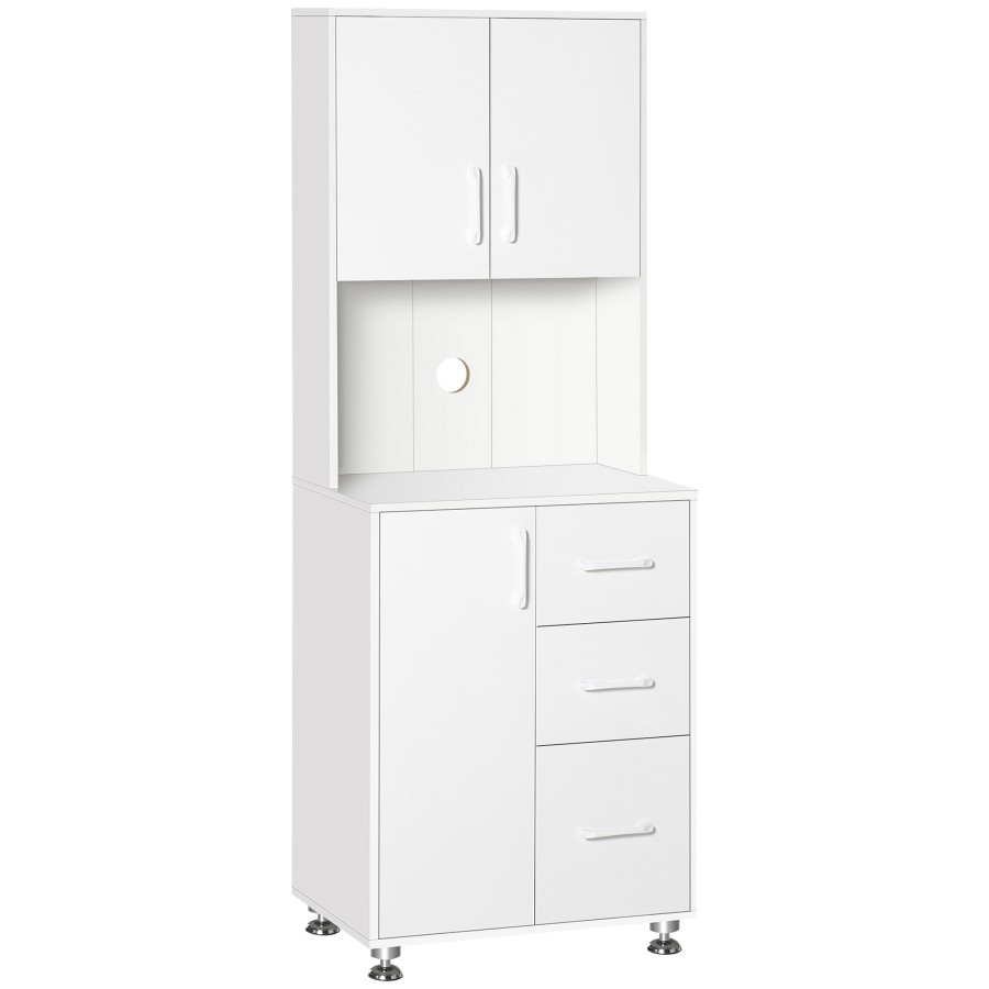 Click to view product details and reviews for Homcom Modern Kitchen Cupboard Storage Organiser Microwave Cabinet White.