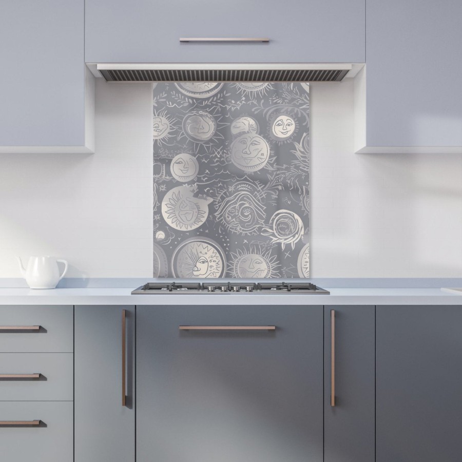 Click to view product details and reviews for Sun And Moon In Grey Kitchen Splashback W600mm X H750mm.