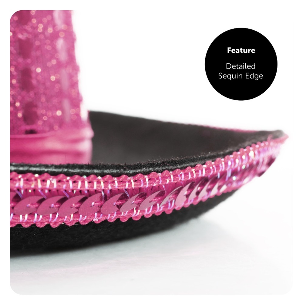 Childs Pink Sequin Top Hat