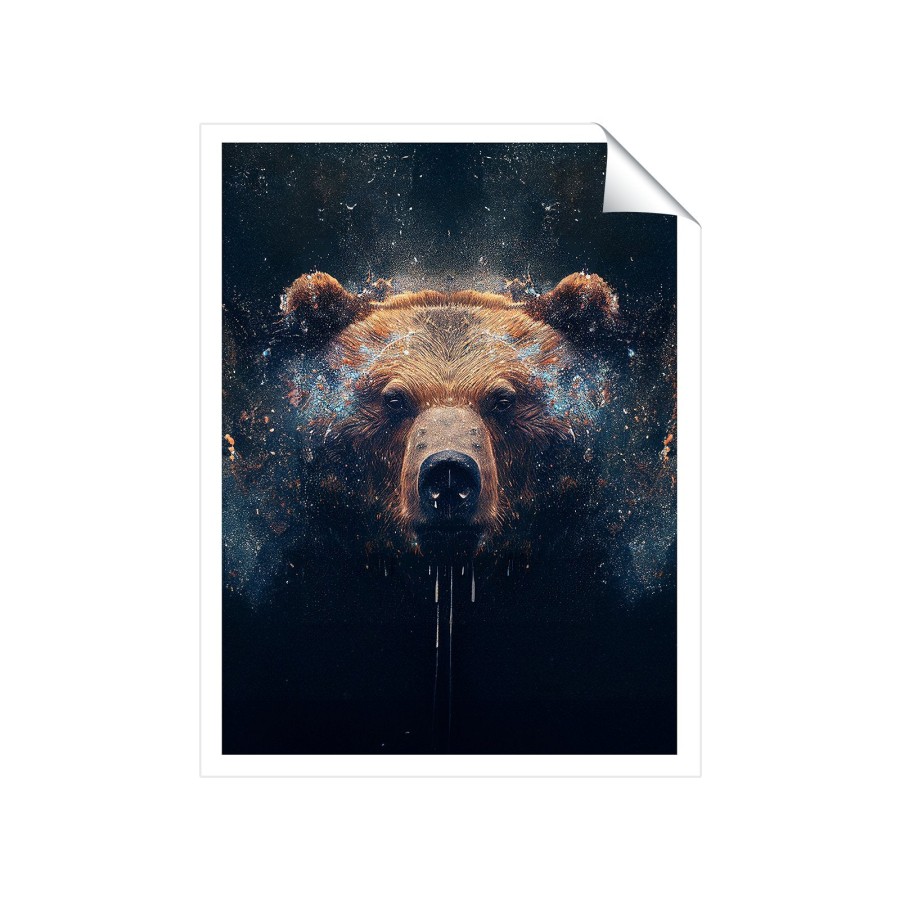 Click to view product details and reviews for Brown Bear Face Splashart Art Prints 8 X 10 No Frame.