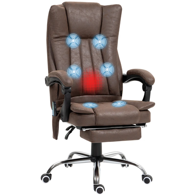Click to view product details and reviews for Vibrating Massage Office Chair With Heat Executive Office Chair Desk Chair With Height Adjustable And Footrest Dark Brown Vinsetto.