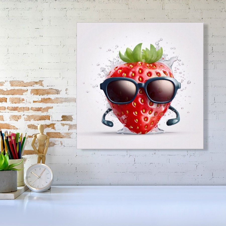 Click to view product details and reviews for Strawberry In Glasses Canvas Medium 16 X 16.