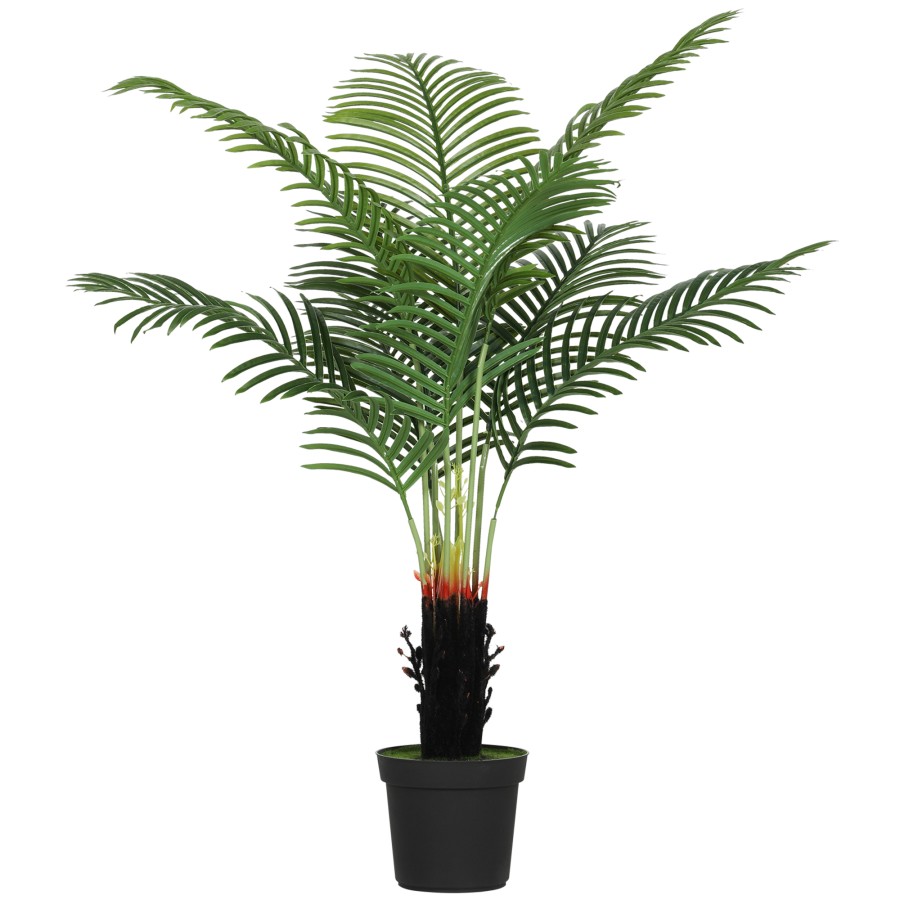 Click to view product details and reviews for Homcom 120cm Artificial Areca Palm Tree With 9 Pe Leaves Decorative Artificial Plant With Plastic Pot And Flocked Soil Fake Plant For Home Office De.