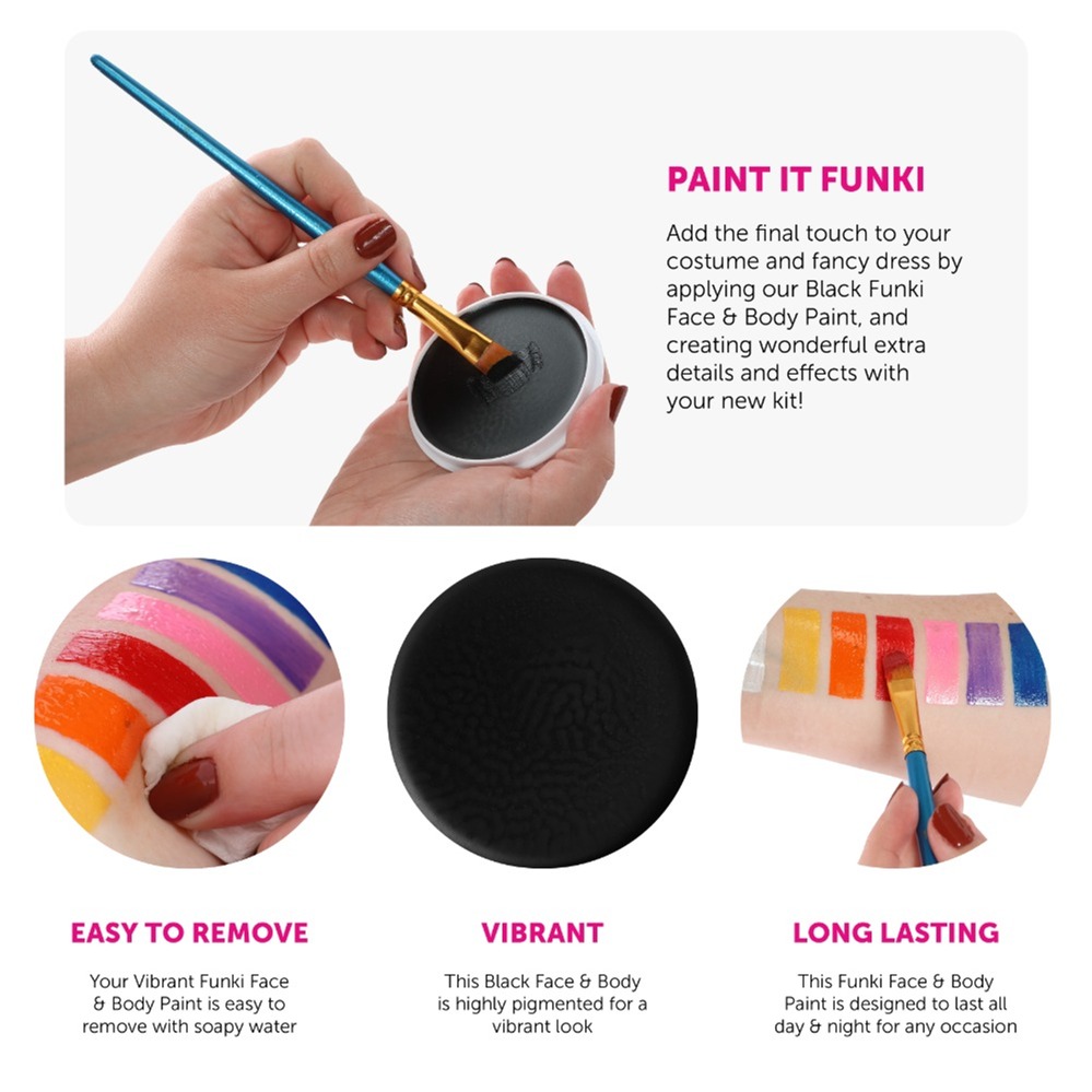 Funki Black Face and Body Paint Pot