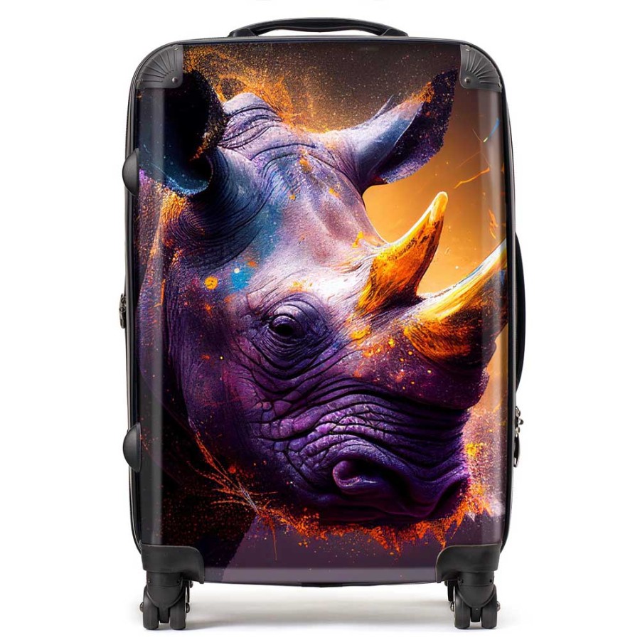 Click to view product details and reviews for Golden Rhino Face Splashart Suitcase Medium.