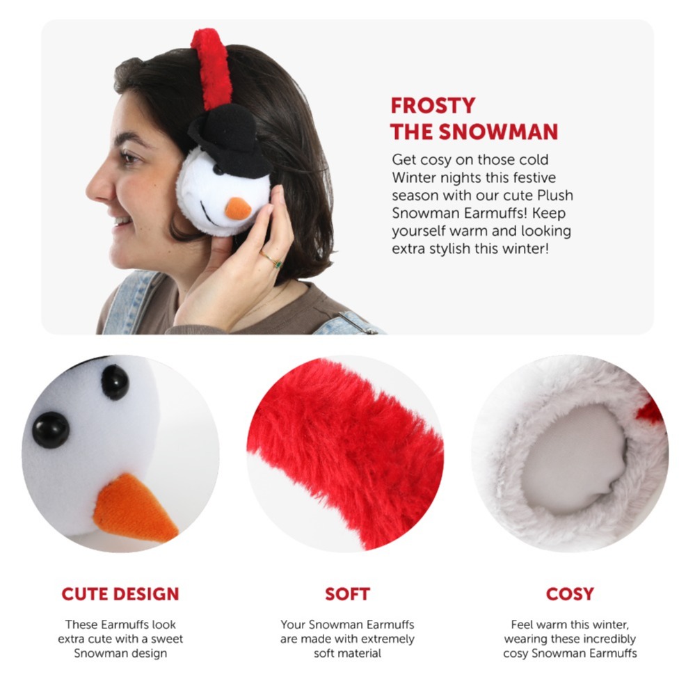 Plush Snowman Earmuffs