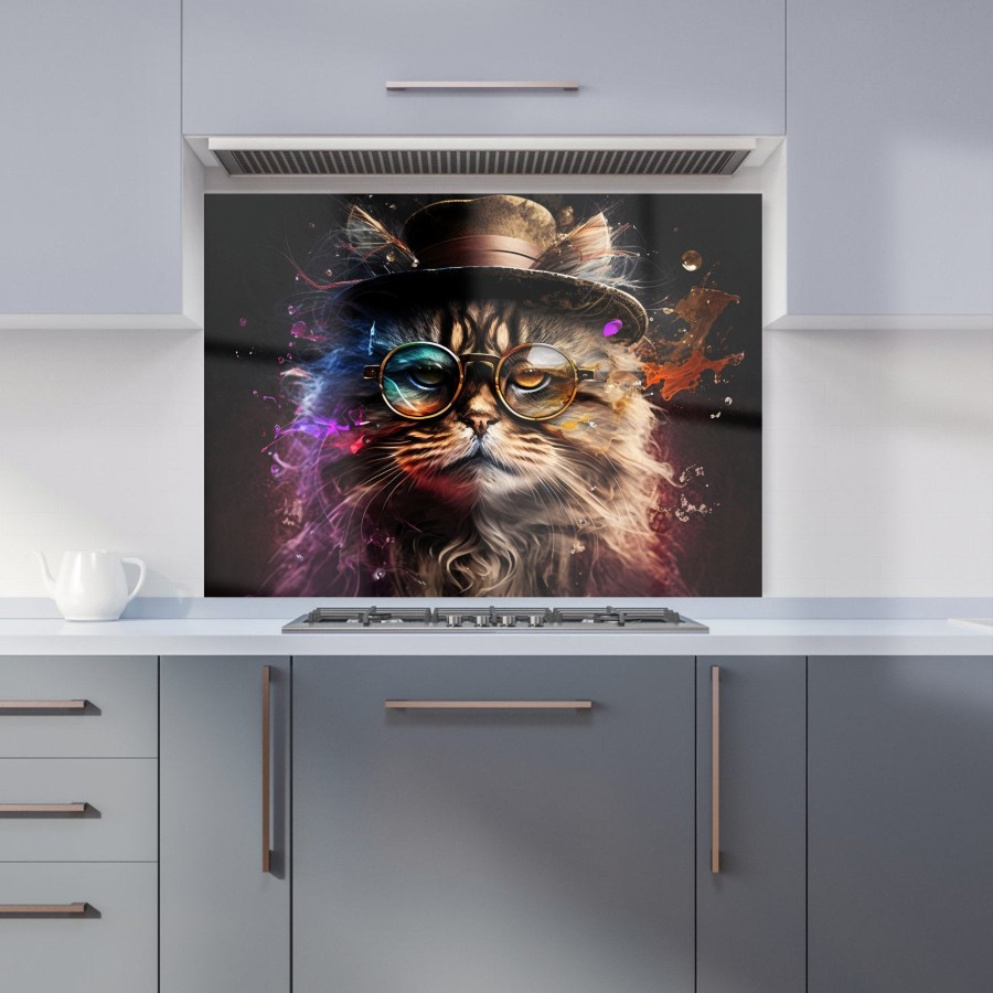 Click to view product details and reviews for Siberian Cat With Glasses Splashart Kitchen Splashback W595mm X H745mm.