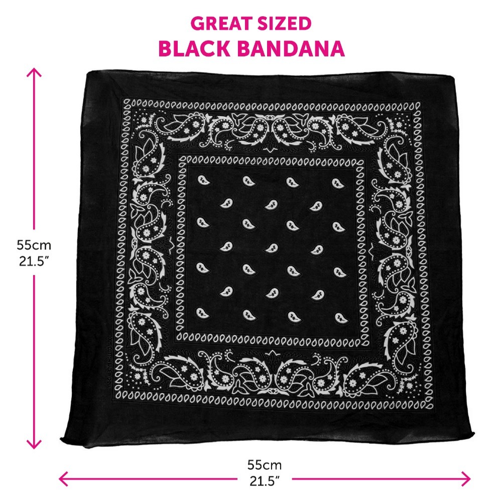 Black Paisley Bandanna