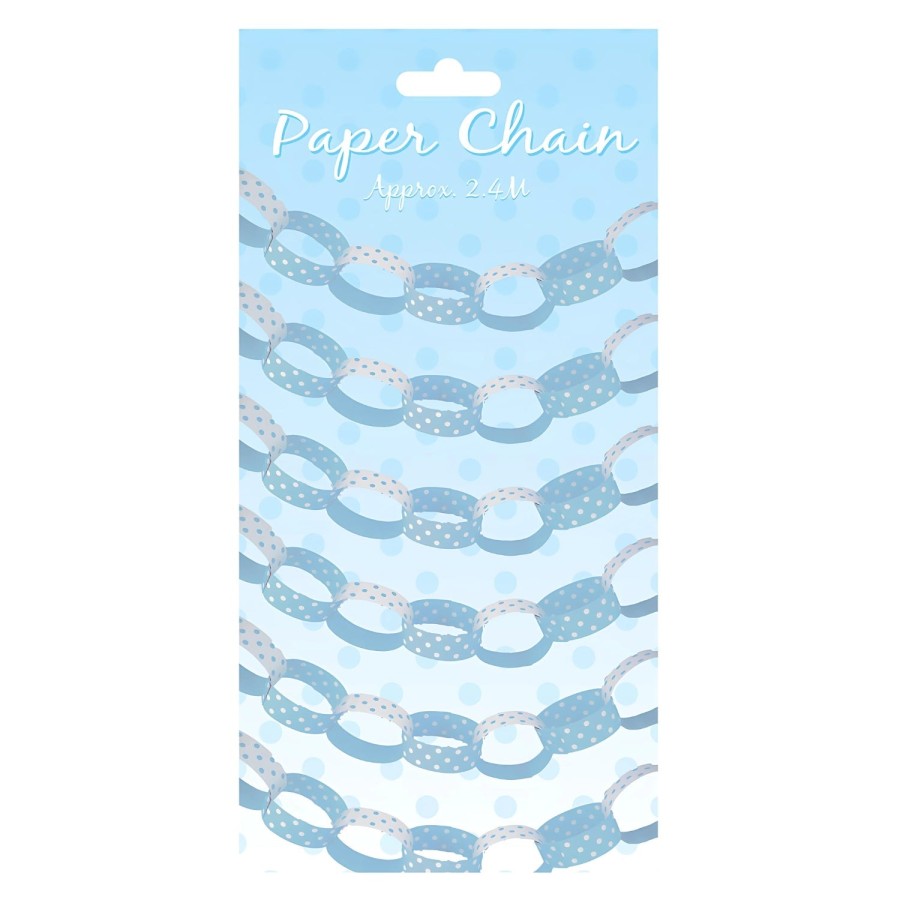 Click to view product details and reviews for Blue Polka Dot Paper Chain Decoration 24m.