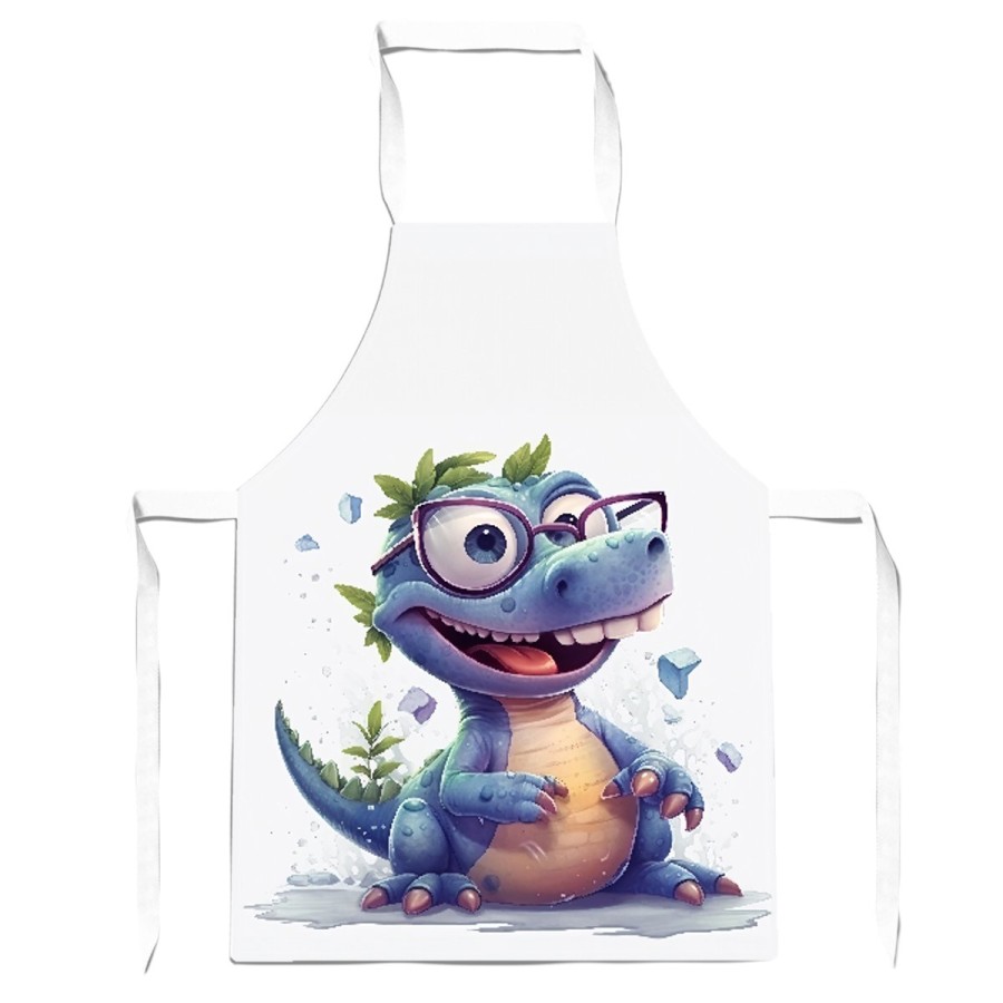 Click to view product details and reviews for Happy Dinosaur With Glasses Apron Adult.