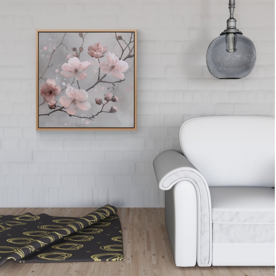 Click to view product details and reviews for Delicate Spring Blossom Framed Canvas 16 X 16 Pine.