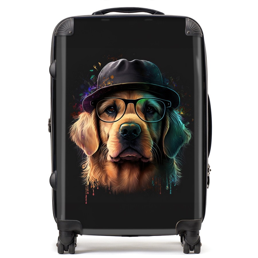Warren Reed Golden Retriever Dog Splashart Suitcase - Medium