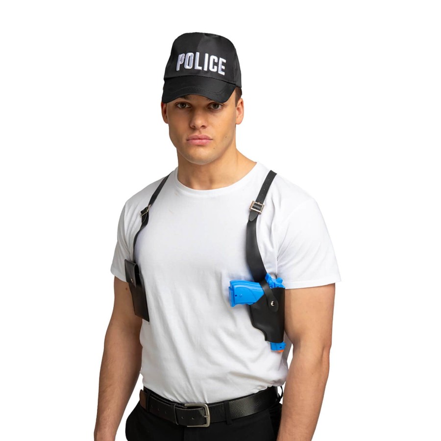Police Shoulder Holster With Pouch Plastic Gun Fancy Dress Prop