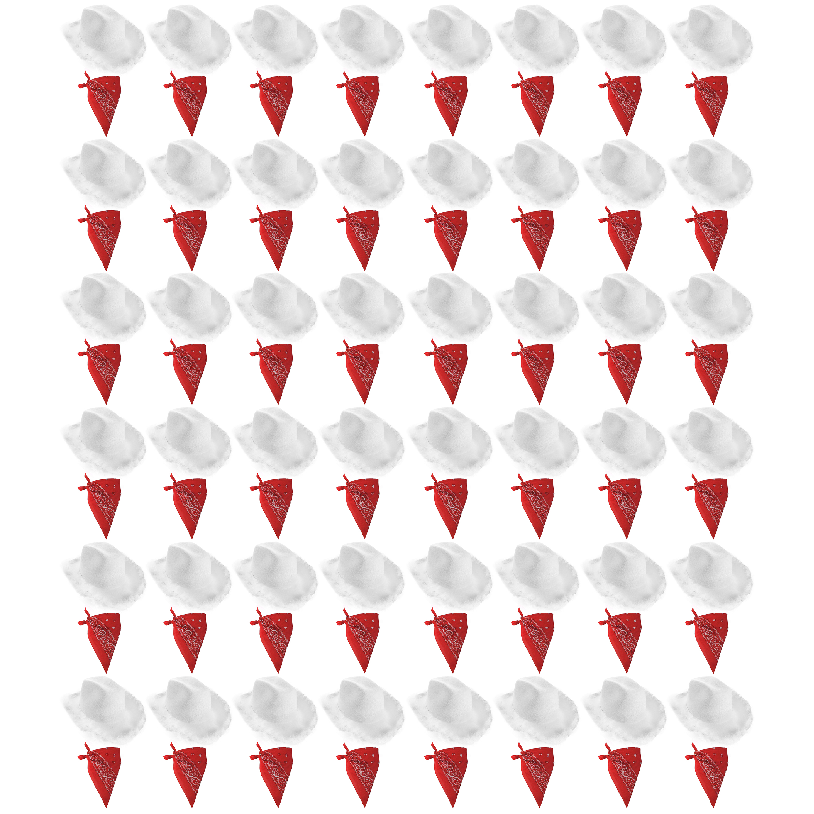 Click to view product details and reviews for White Cowboy Hat Red Bandana Pack Of 48.