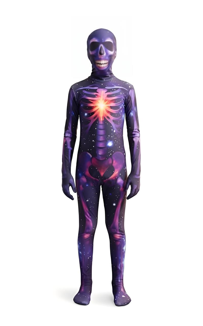 Click to view product details and reviews for Girls Boys Galaxy Glow Skeleton Halloween Costume Cosmic Jumpsuit Mask 3 14 Yr 3 5 Years Cosmic Costume.