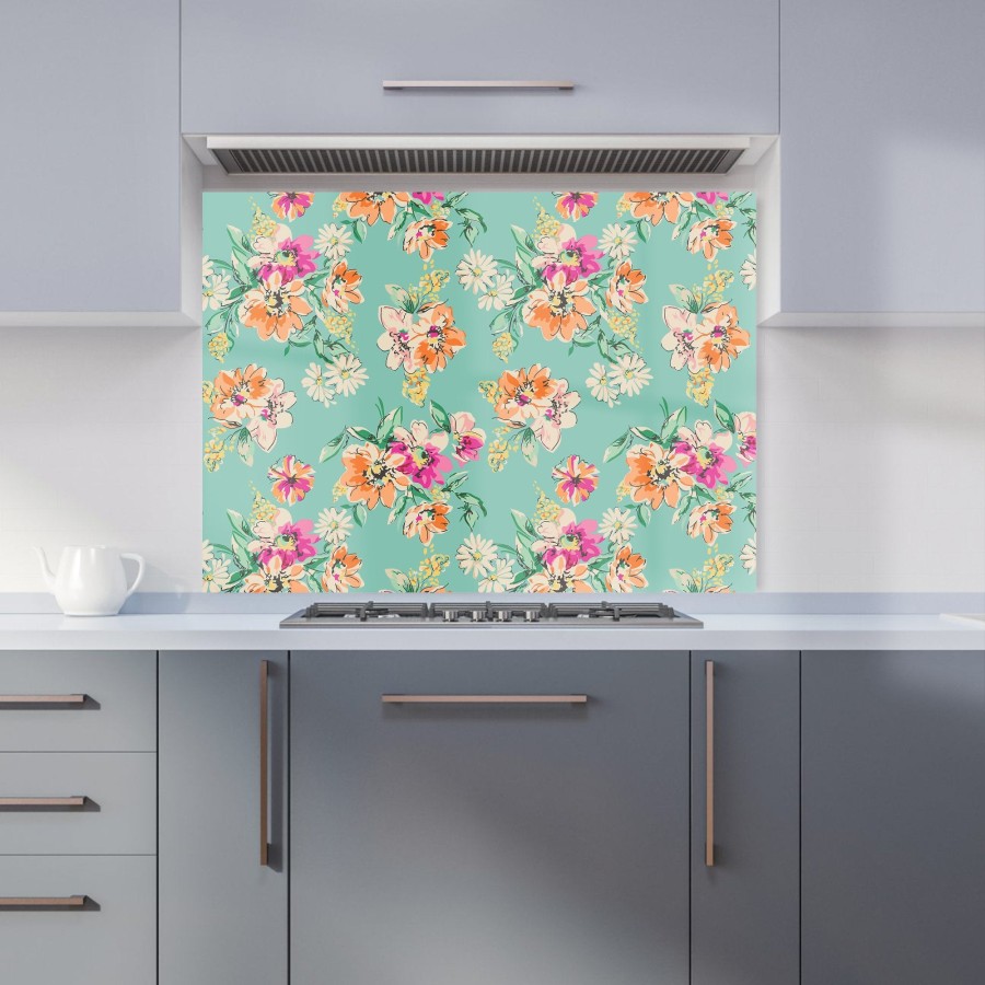 Click to view product details and reviews for Bright Flower Sketch Kitchen Splashback W900mm X H650mm.