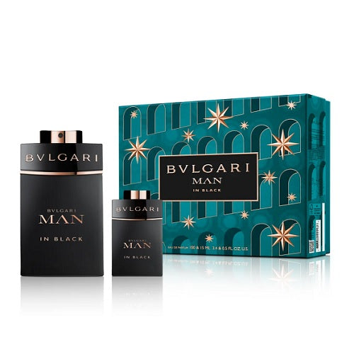 Bvlgari Man In Black 100ml Eau De Parfum & 15ml Eau De Parfum Splash Gift Set 2025