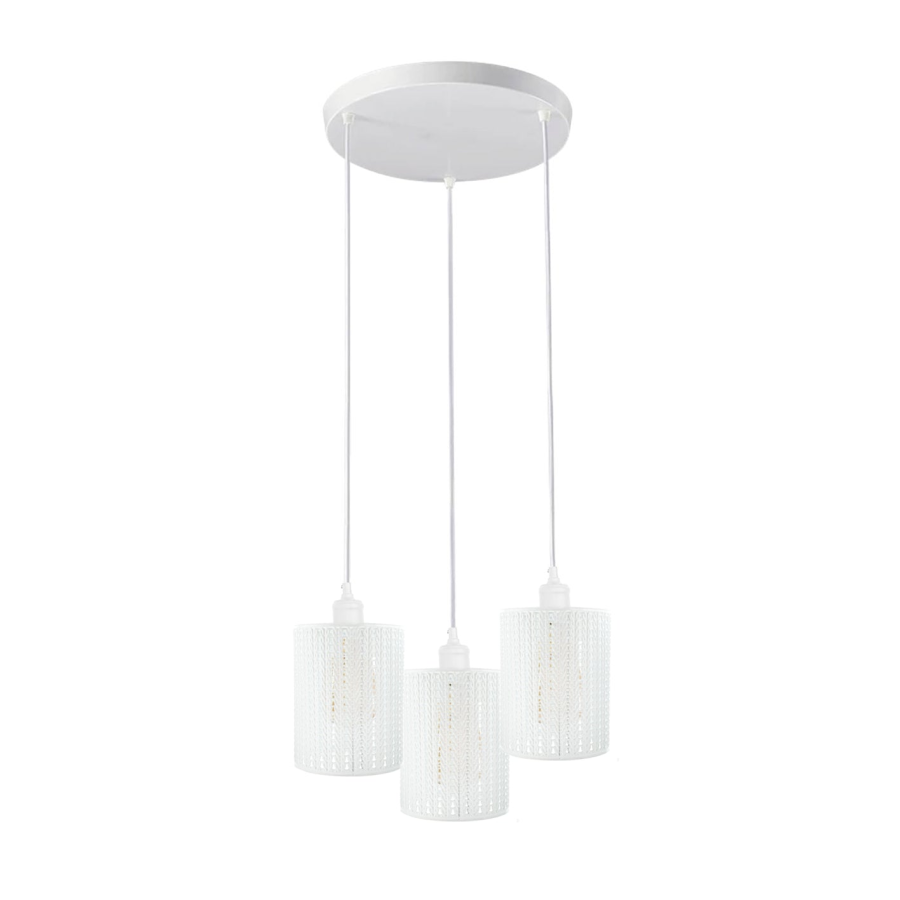 Click to view product details and reviews for Adjustable 3 Light Metal Cage Pendant Light E27 Base 4328 No Round.