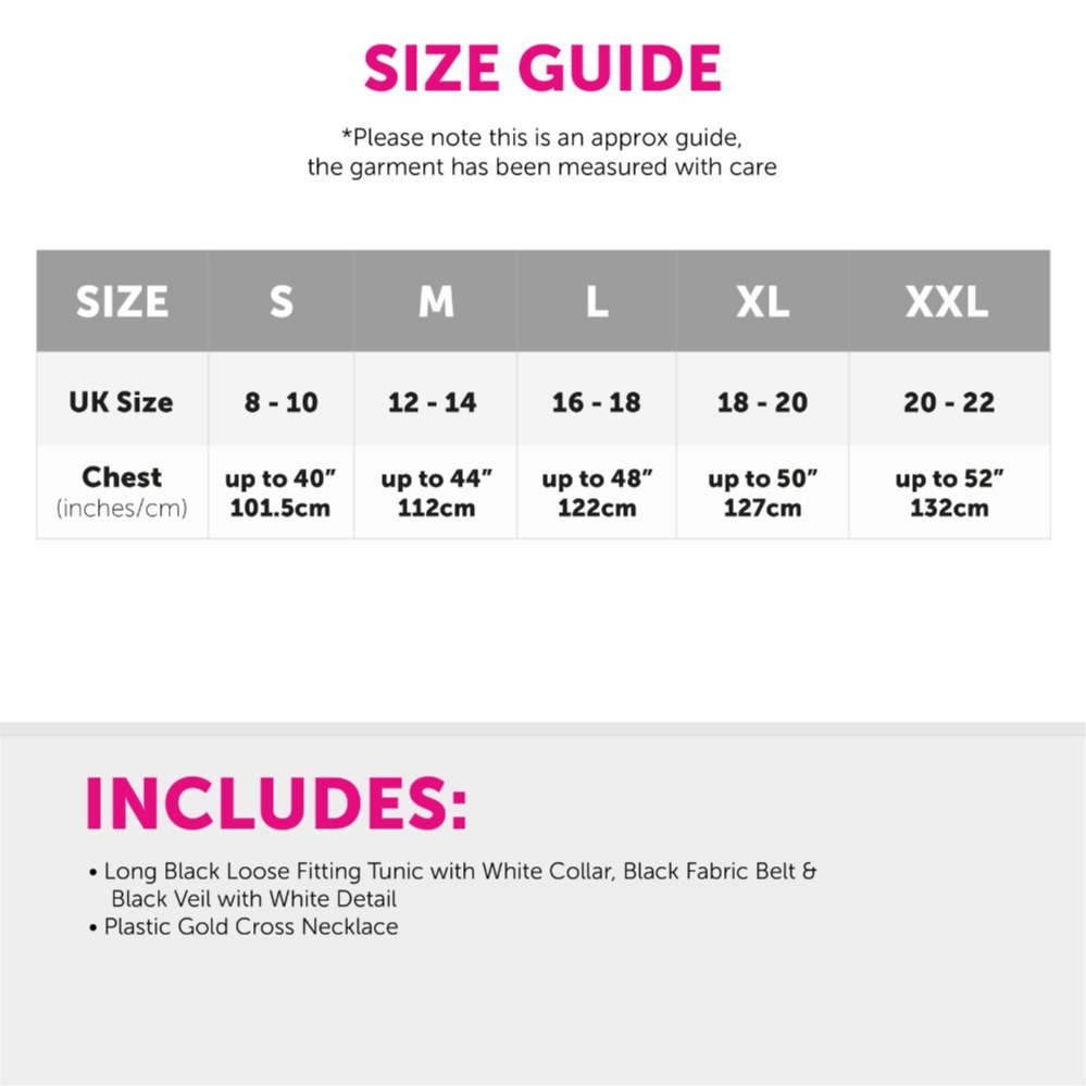 Womens Nun Costume with Cross Necklace