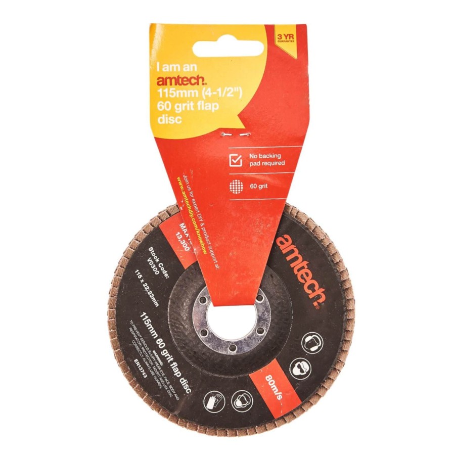 Amtech 115Mm Flap Disc 60 Grit 80 Grit - 60