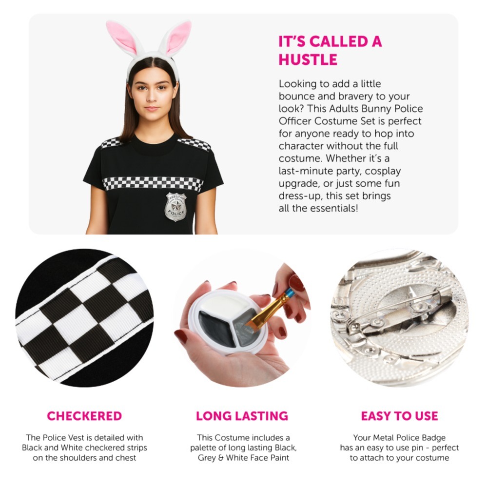Adults Judy Rabbit Costume | 5 Pcs |
