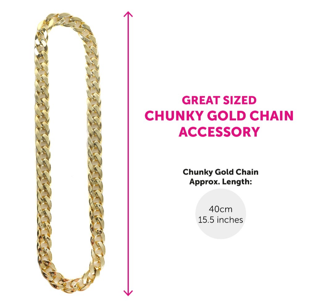 Ibiza Final Boss Costume Accessory Set | 4 Pcs | Wig, Chain, Sunglasses & Goatee