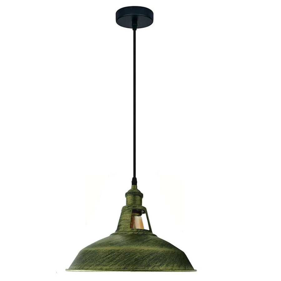 Click to view product details and reviews for Vintage Hanging Shade Ceiling Pendant Light 5668 Brushed Brass 30cm.