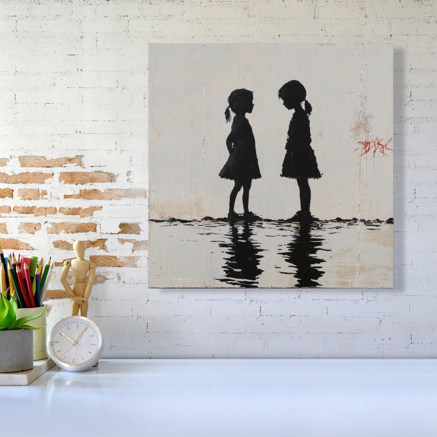 Click to view product details and reviews for Silhouettes In The Rain Canvas Medium 16 X 16.