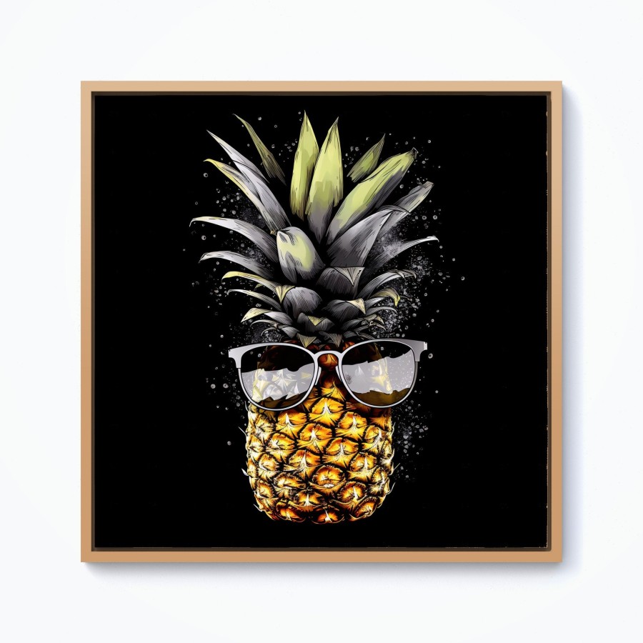 Click to view product details and reviews for Splashart Pineapple In Glasses Framed Canvas 10 X 10 Pine.