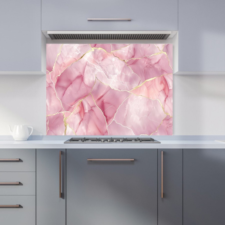 Click to view product details and reviews for Light Rose Marble Effect Kitchen Splashback W595mm X H745mm.