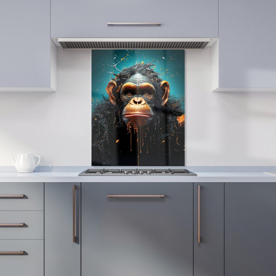 Click to view product details and reviews for Monkey Face Splashart Blue Kitchen Splashback W600mm X H750mm.