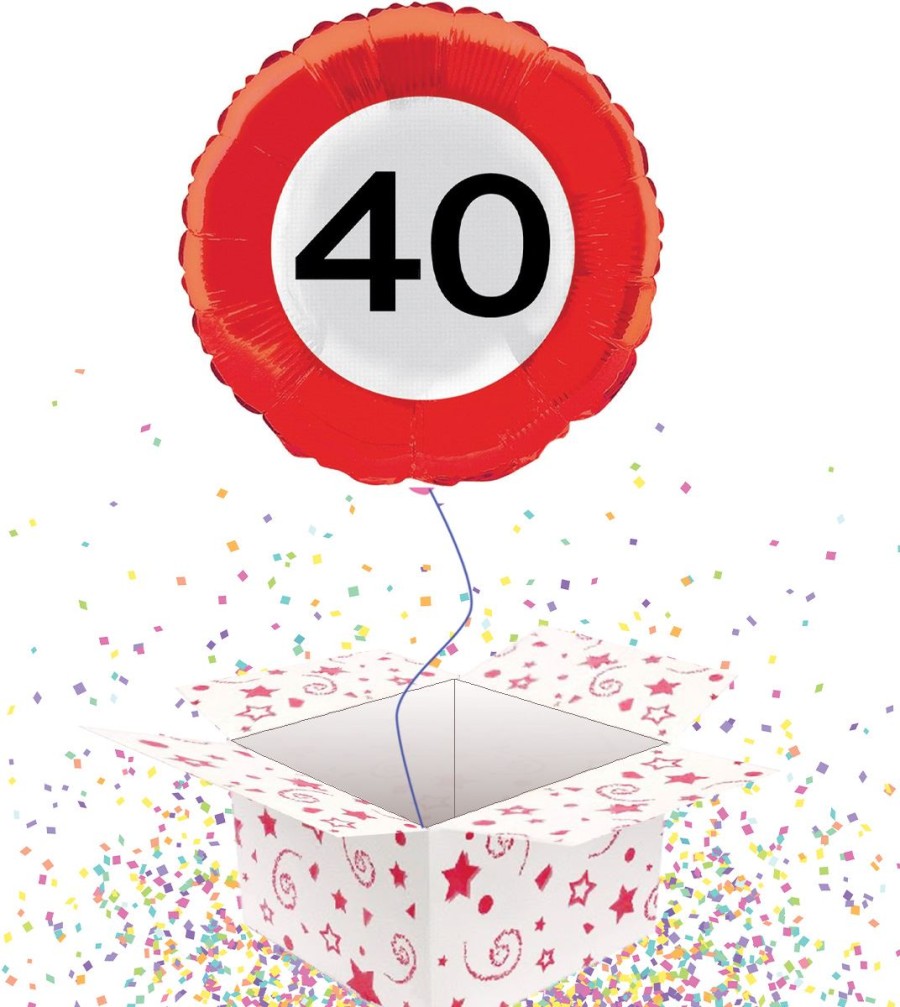 Click to view product details and reviews for 40th Foil Balloon Traffic Sign Balloon In A Box 45cm.