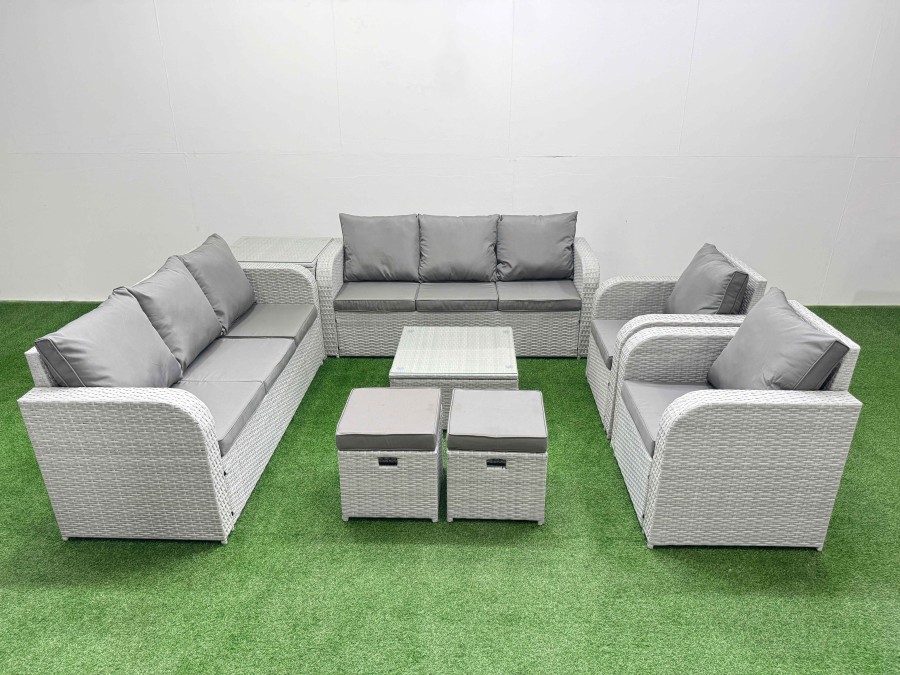 Click to view product details and reviews for Fimous Pe Rattan High Back Lounge Sofa Set Patio Square Coffee Table Chairs Set With 3 Seater Sofa Reclining Chair Stools Side Table Light Grey. Click to view product details and reviews for Fimous Pe Rattan High Back Lounge Sofa Set Patio Square Coffee Table Chairs Set With 3 Seater Sofa Reclining Chair Stools Side Table Light Grey.
