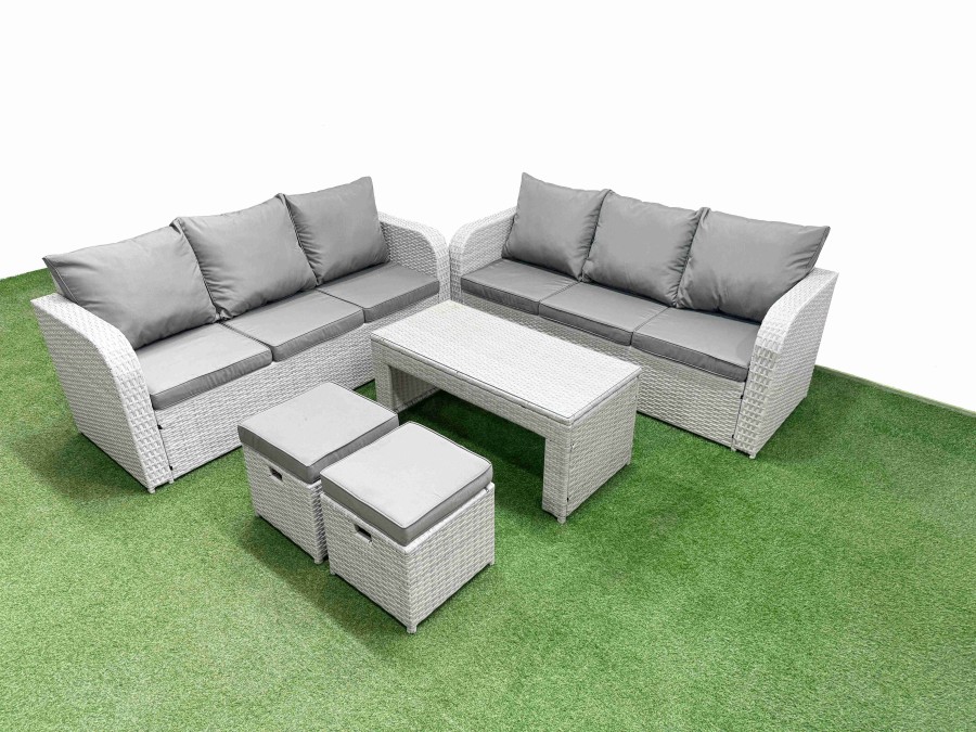 Click to view product details and reviews for Fimous Outdoor Garden Furniture Sets 8 Seater Wicker Rattan Furniture Sofa Sets With Oblong Coffee Table High Back Lounge Sofa Stools Light Grey. Click to view product details and reviews for Fimous Outdoor Garden Furniture Sets 8 Seater Wicker Rattan Furniture Sofa Sets With Oblong Coffee Table High Back Lounge Sofa Stools Light Grey.