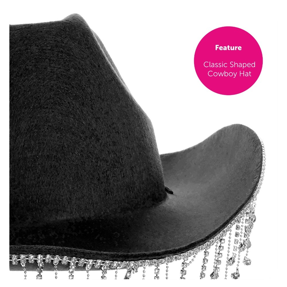 Black Cowboy Hat with Diamantes