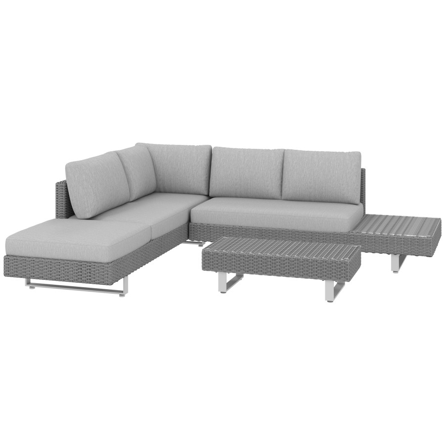 Click to view product details and reviews for Outsunny 3 Pieces Rattan Garden Furniture Set Wicker Garden Sofa Set With 3 Seater Sofa Loveseat Coffee Table Side Table Cushions 5 Seater Outd.