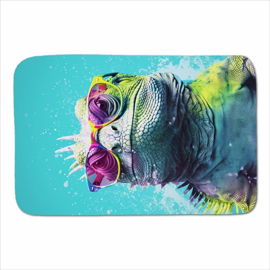 Inquisitive Splashart Iguana Sherpa Blanket