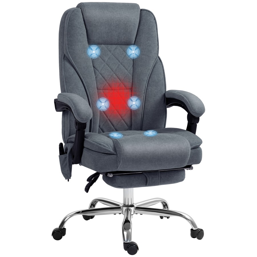 Click to view product details and reviews for Vinsetto Massage Office Chair With 6 Point Massage And Heat Desk Chair With Footrest Reclining Backrest Swivel Wheels Adjustable Height Dark Grey.