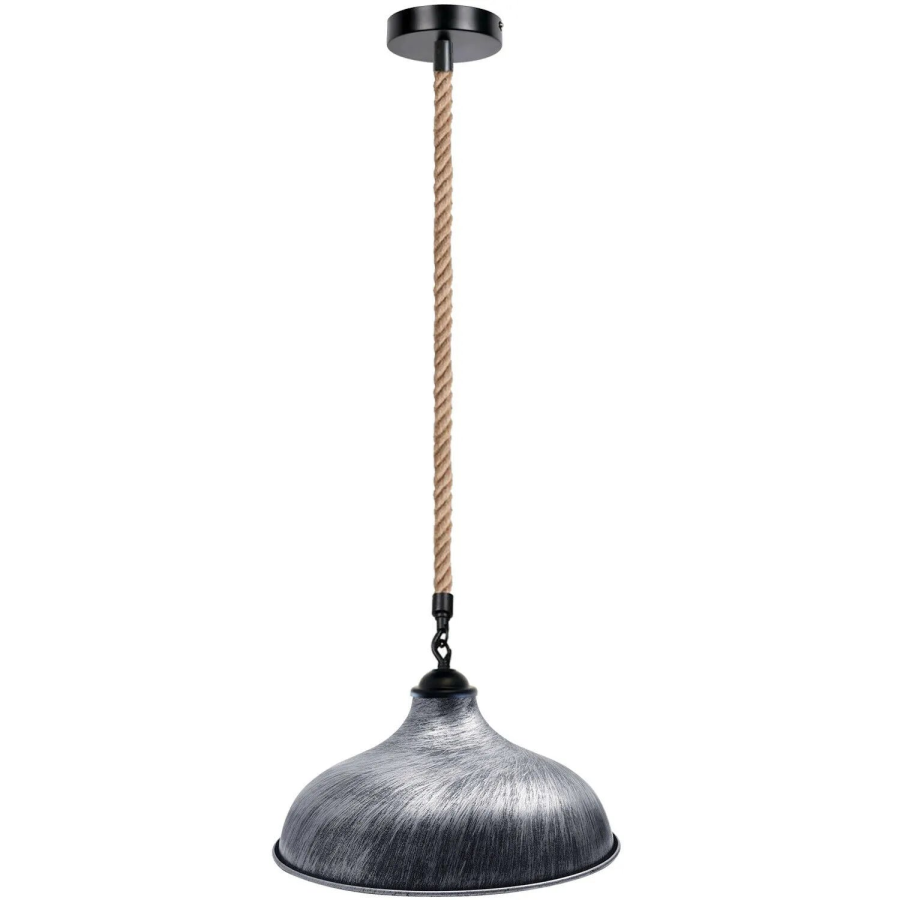 Click to view product details and reviews for Modern Retro Industrial Hemp Hanging Ceiling Pendant Light 5052 No Brushed Silver.
