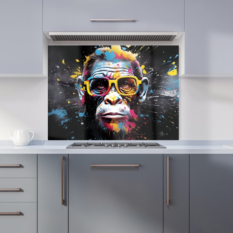 Click to view product details and reviews for Coloured Splashart Monkey Face Kitchen Splashback W595mm X H745mm.