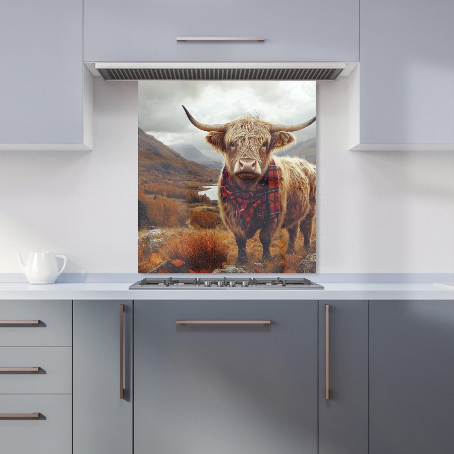 Click to view product details and reviews for Autumnal Highland Cow Kitchen Splashback W600mm X H650mm.