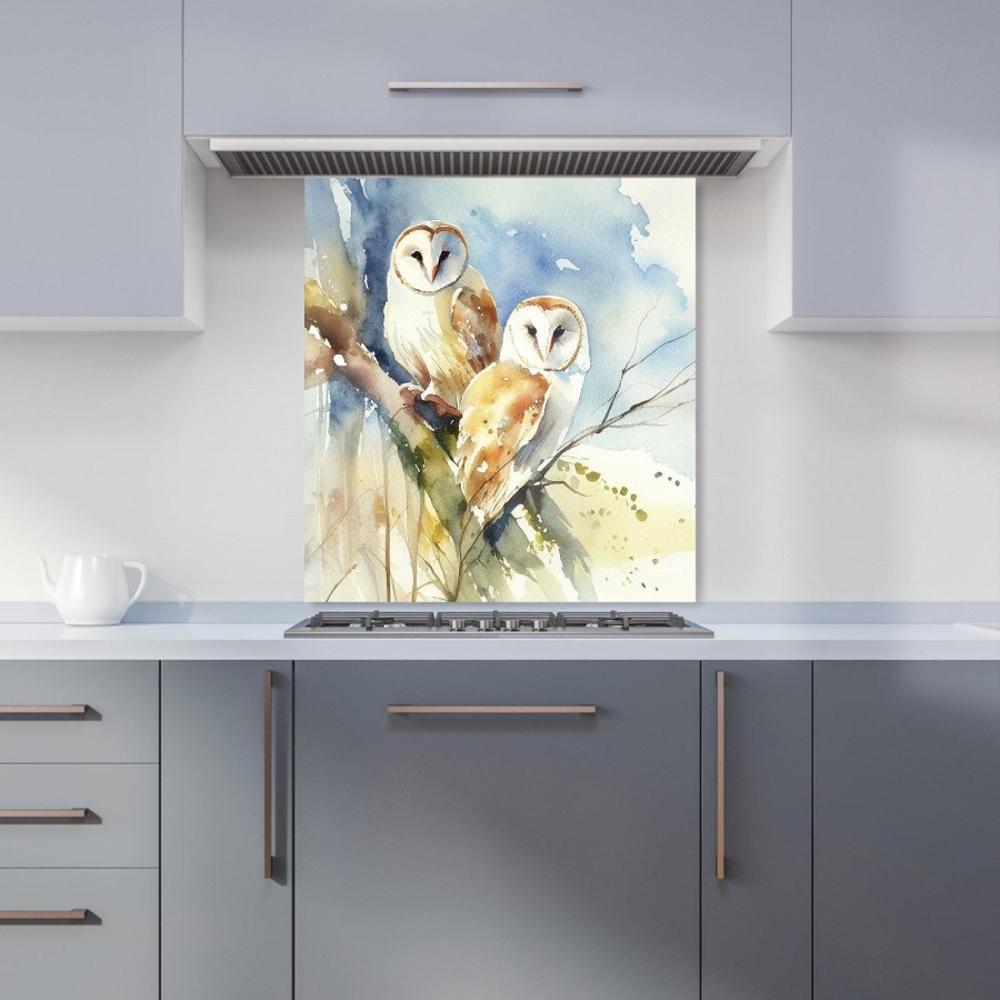 Click to view product details and reviews for Barn Owls Watercolour Kitchen Splashback W600mm X H650mm.
